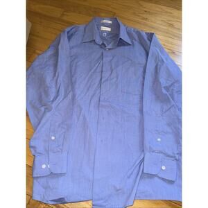 Preowned Van Heusen End On End Men’s Blue Dress Shirt Size 16 1/2. 34-35 60-40